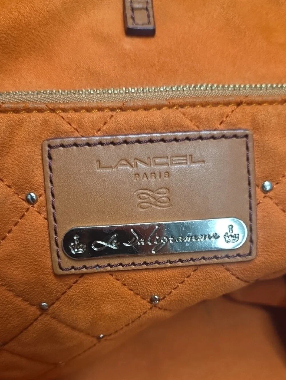 Lancel Daligramme Taupe Patterned Tote with Leather Trim Salvador Dali 2012 - Picture 10 of 16